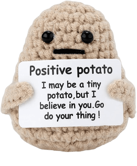 Pajkice- Mini Funny Knitted Wool Potato Toy with Positive Card